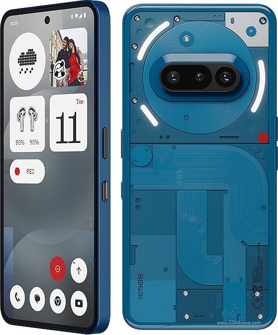 Nothing Phone 3a Pro with its transparent Glyph back and large circular camera housing including the periscope telephoto