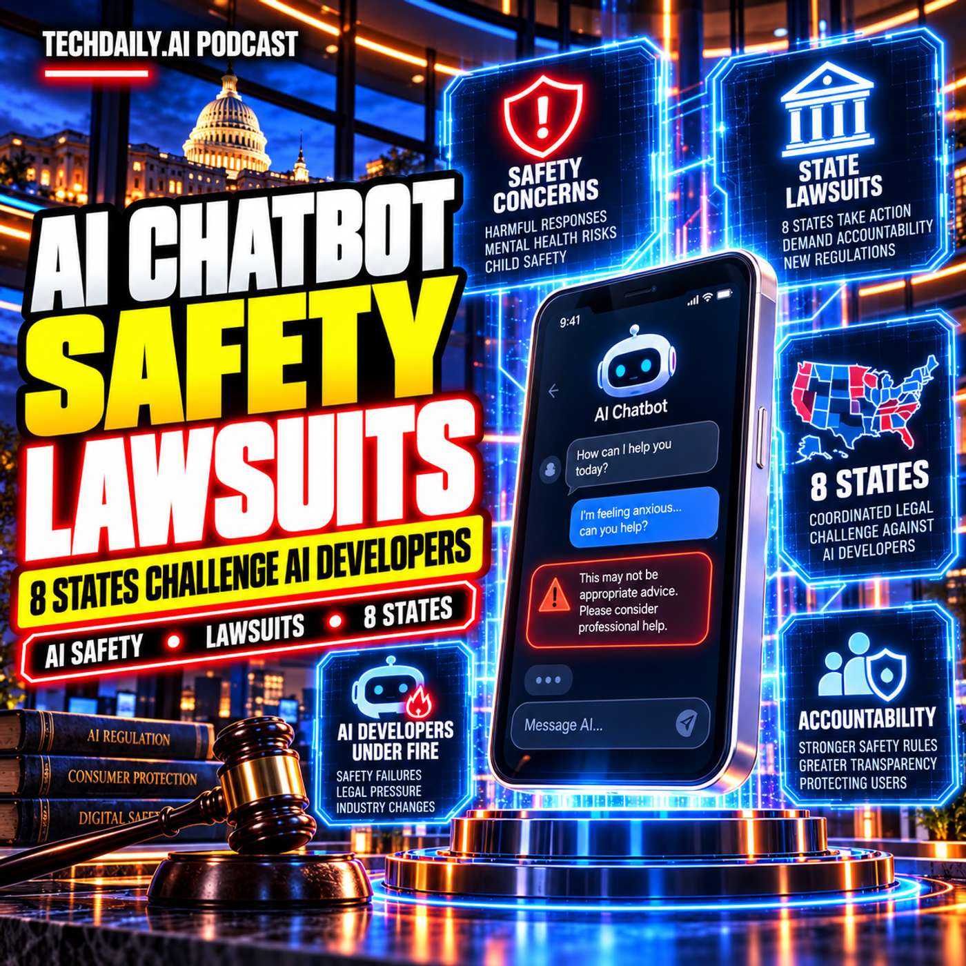 AI Chatbot Safety Lawsuits: 8 States Challenge AI Developers
